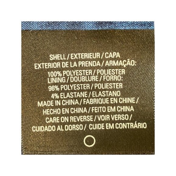 Tahari Sleeveless V-Neck Draped Ruffle Trim Blue Floral Chiffon Dress Size 8 - Picture 6 of 6